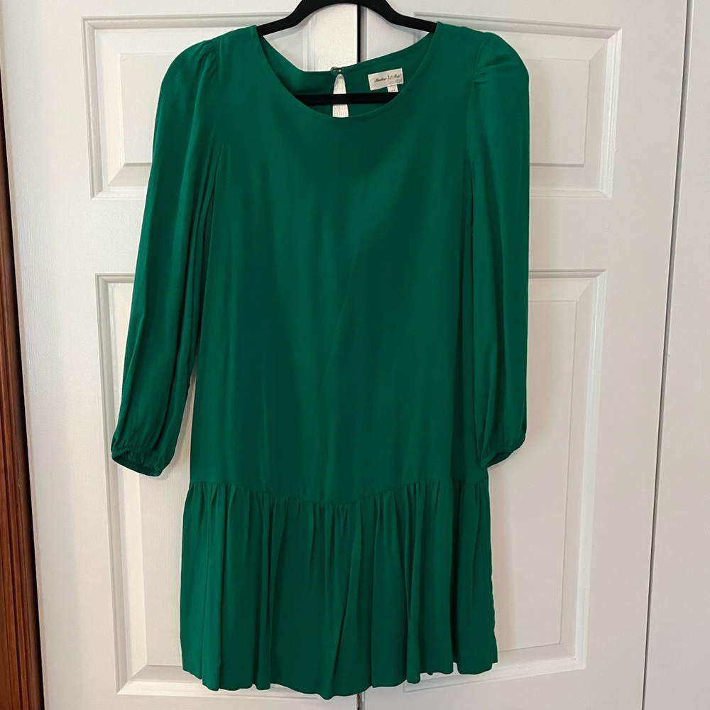 Meadow Rue Green Drop Waist Dress